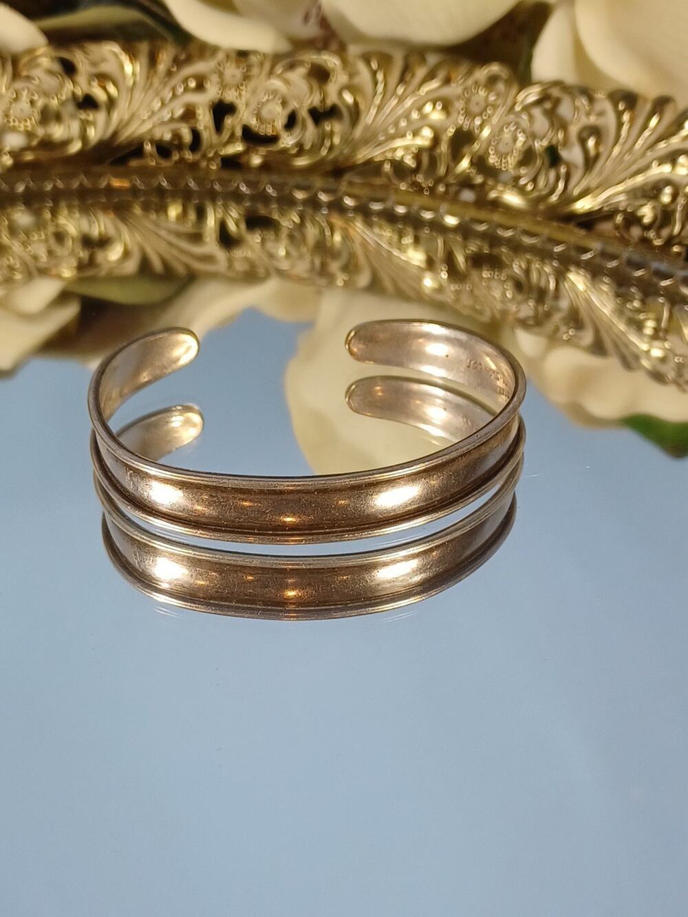 Vintage Mexican Modern 925 Silver Cuff Bangle Gorgeous